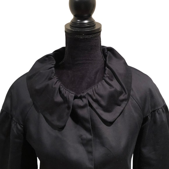 Elle black snap front cotton spandex blend blazer jacket peplum waist size small - Picture 2 of 11